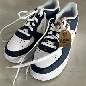 Nike White and Blue Sneakers Classic Design